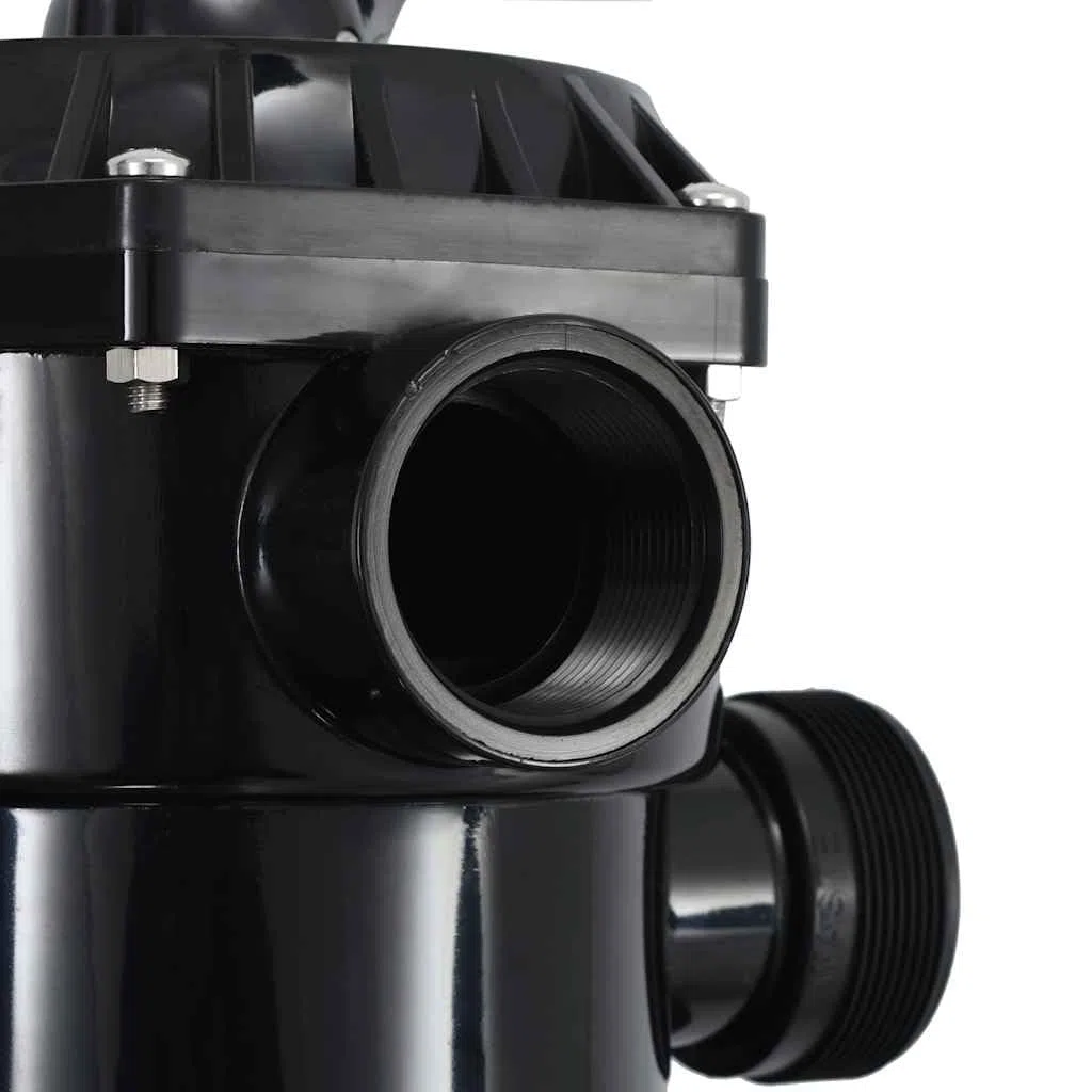 Valvola multiuso per filtro a sabbia da 1,5 pollici, valvola a 6 vie per filtro piscina ABS nero