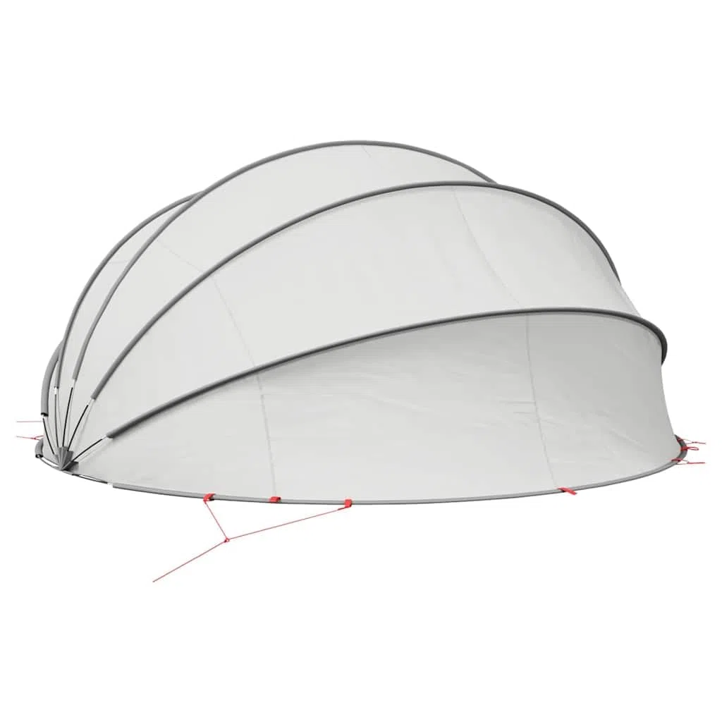 Piscina a cupola pieghevole, 500 x 500 x 236 cm, grigio e arancione, in fibra di vetro resistente ai raggi UV, con borsa per il trasporto e tiranti, facile da piegare per protezione