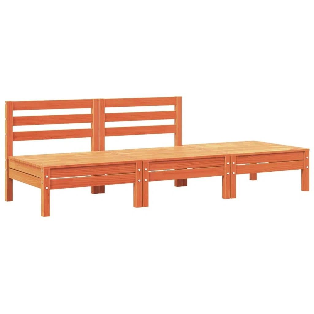 ZEYUAN Divano da Giardino a 3 Posti Marrone Cera Legno Massello Pino,Divano Giardino,Divano Giardino Esterno,Divano Giardino per Esterno-838037