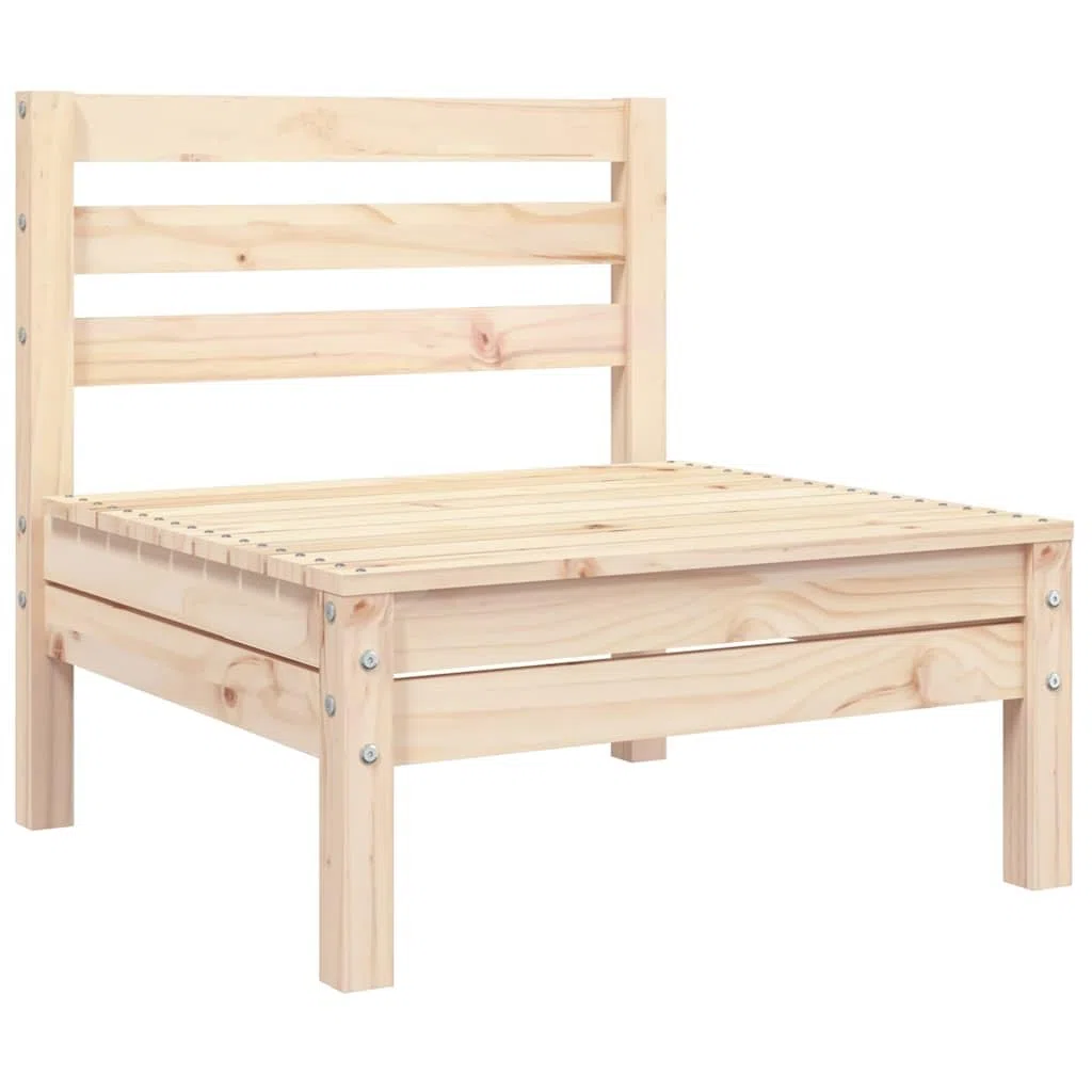 Divano da giardino in legno massello a 3 posti, in pino massiccio, per esterni, con design a doghe e schienale, per terrazze, cortile, durevole, stabile e modulare
