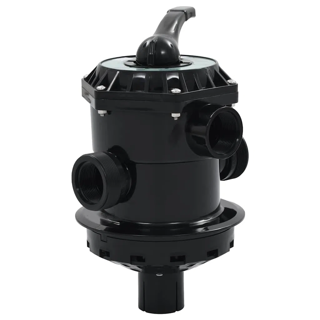 Valvola multiuso per filtro a sabbia da 1,5 pollici, valvola a 6 vie per filtro piscina ABS nero