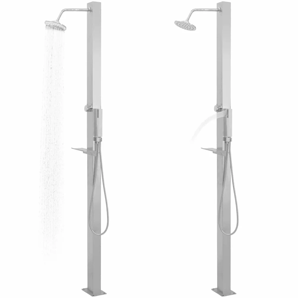 vidaXL Doccia da Giardino in Acciaio Inox Lineare