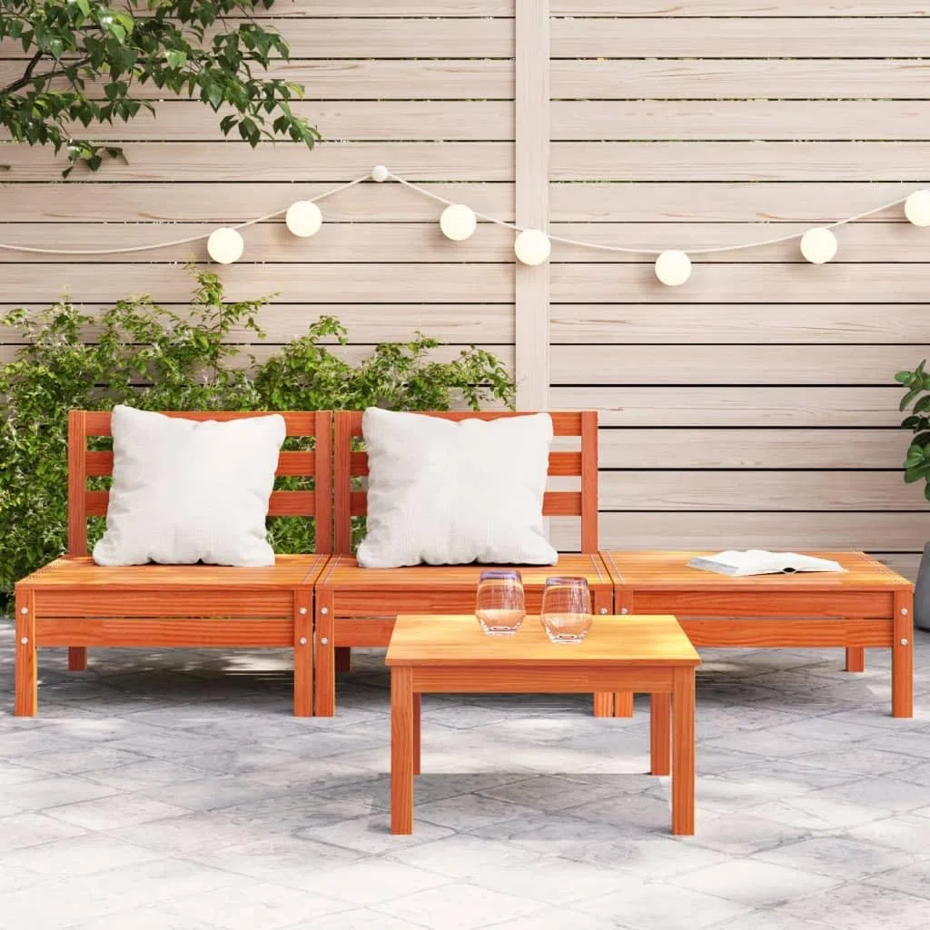 ZEYUAN Divano da Giardino a 3 Posti Marrone Cera Legno Massello Pino,Divano Giardino,Divano Giardino Esterno,Divano Giardino per Esterno-838037