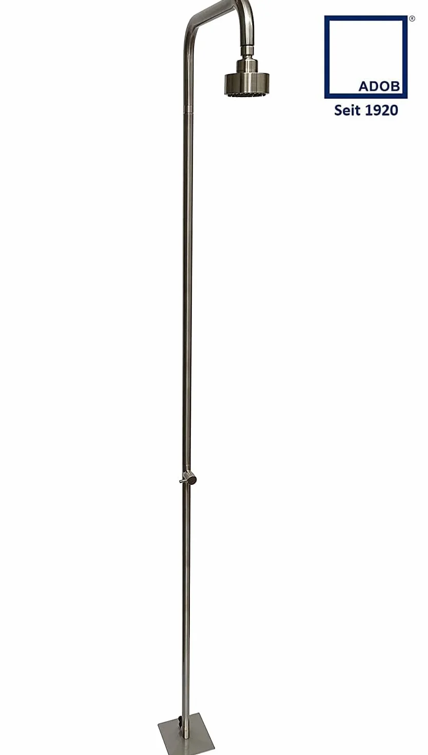 Design Doccia da Giardino Esterna Doccia per Piscina Deluxe in Acciaio Inox Spazzolato di Alta Qualità, Testa Orientabile