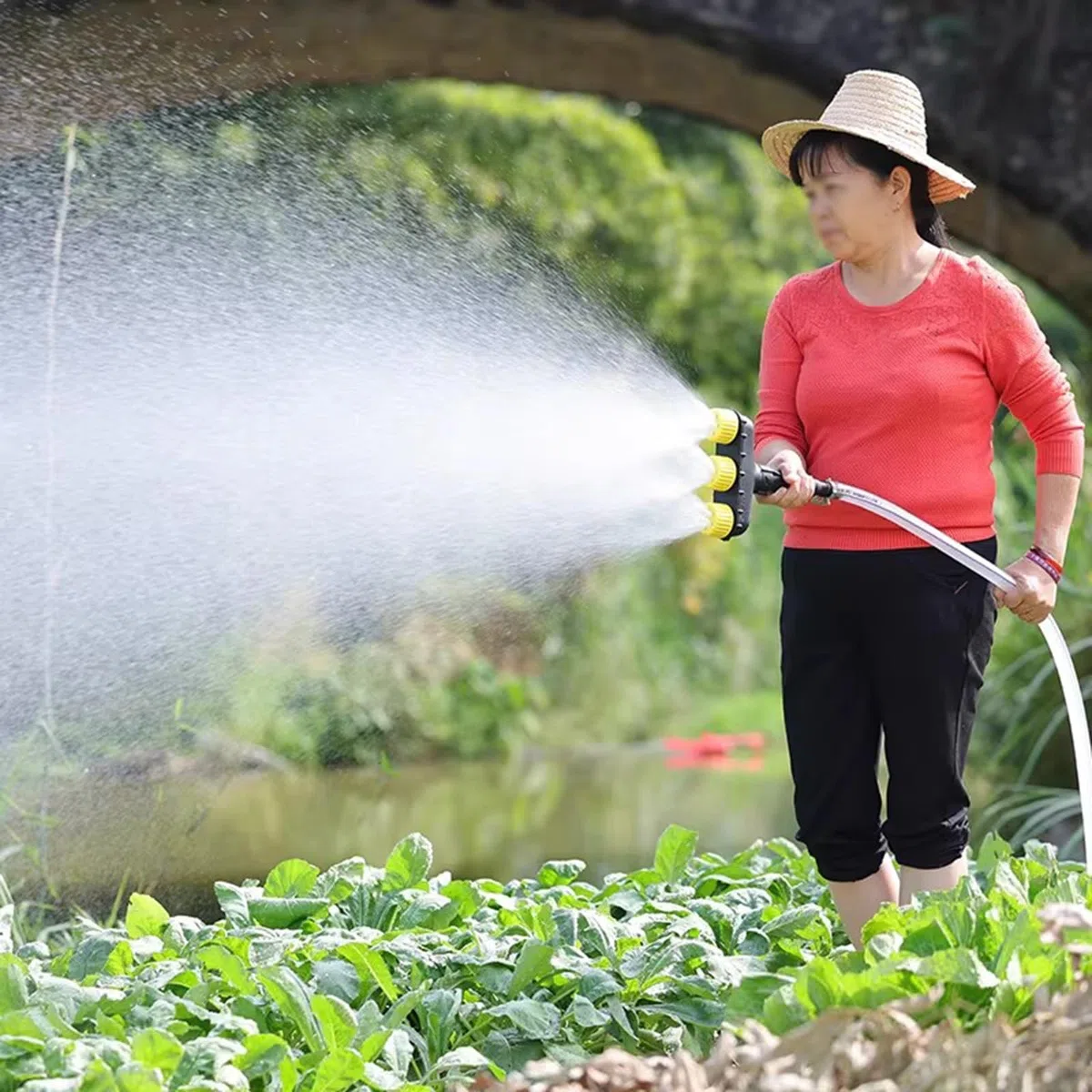 Set di 5 ugelli per irrigazione da giardino, strumento per irrigazione del prato, resistente, 19,8 m