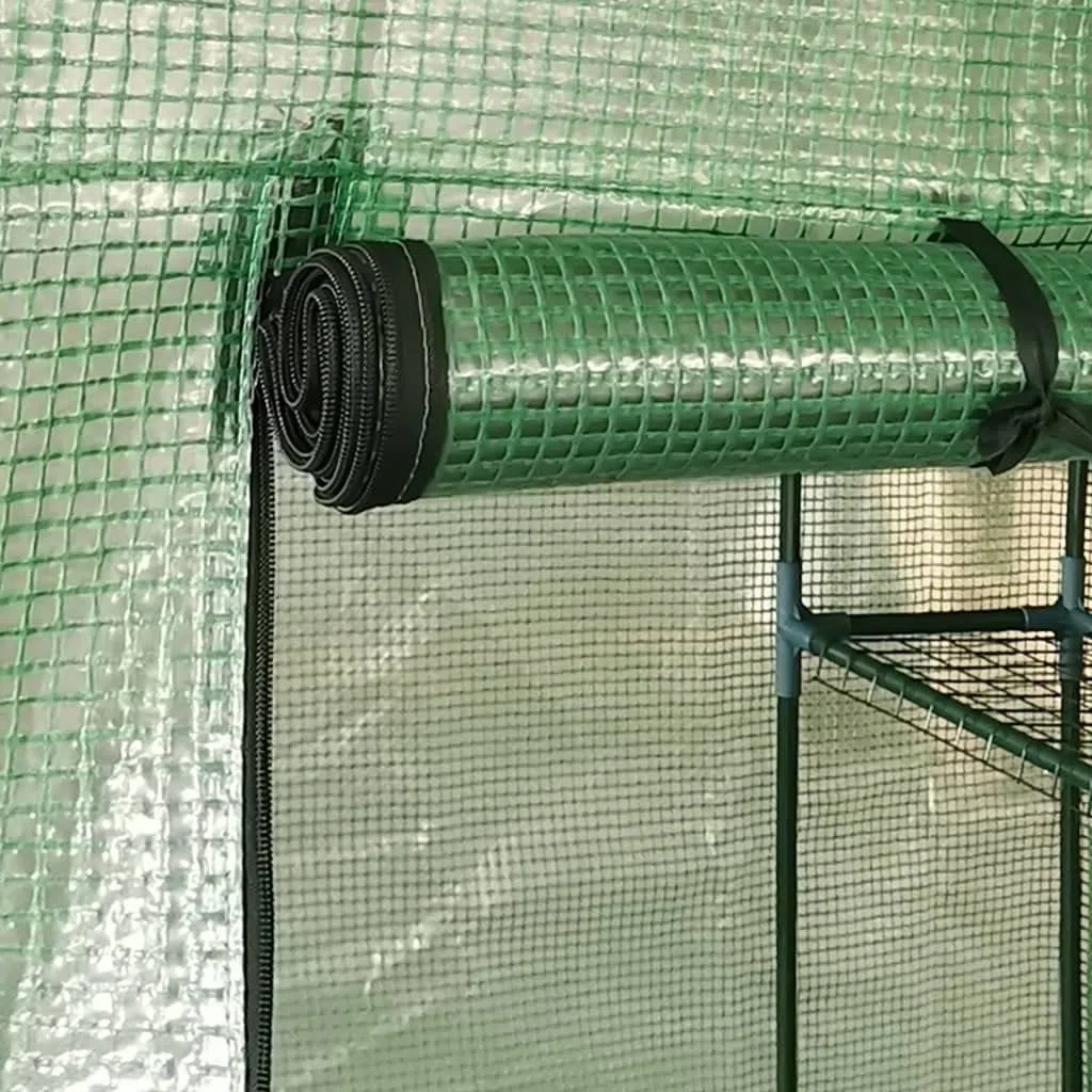 Serra con ripiani, in acciaio, 227 x 223 cm, per giardinaggio hobby, resistente alle intemperie, con ventilazione e telaio robusto, per balcone, terrazza, esterni, casetta di coltivazione e