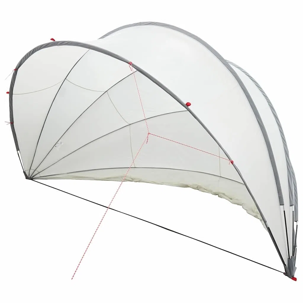 Piscina a cupola pieghevole, 500 x 500 x 236 cm, grigio e arancione, in fibra di vetro resistente ai raggi UV, con borsa per il trasporto e tiranti, facile da piegare per protezione