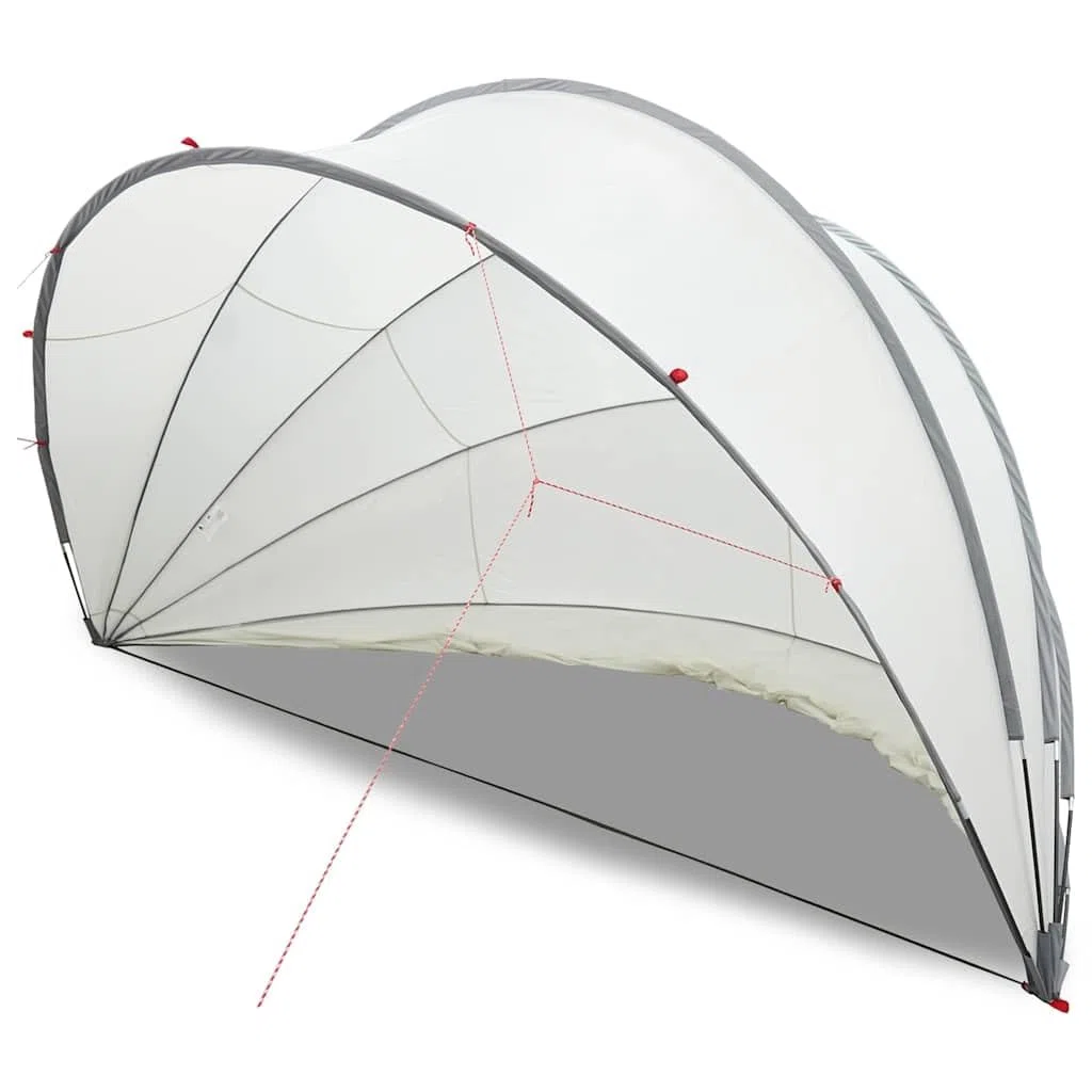 Piscina a cupola pieghevole, 500 x 500 x 236 cm, grigio e arancione, in fibra di vetro resistente ai raggi UV, con borsa per il trasporto e tiranti, facile da piegare per protezione