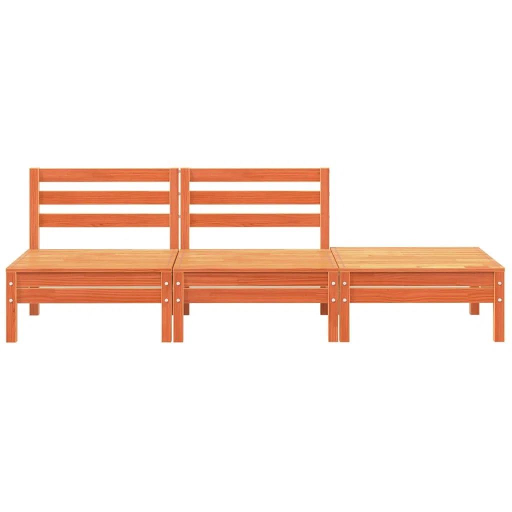 ZEYUAN Divano da Giardino a 3 Posti Marrone Cera Legno Massello Pino,Divano Giardino,Divano Giardino Esterno,Divano Giardino per Esterno-838037