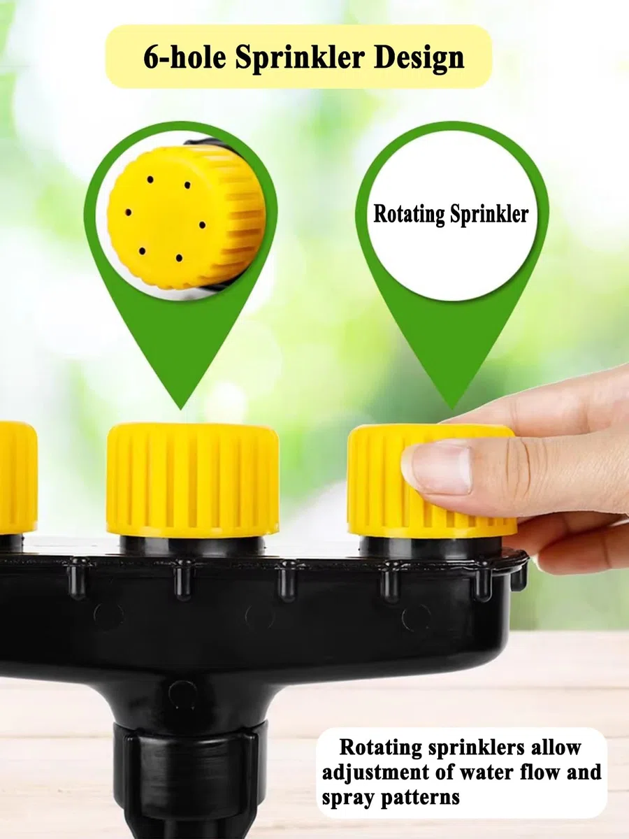 Set di 5 ugelli per irrigazione da giardino, strumento per irrigazione del prato, resistente, 19,8 m
